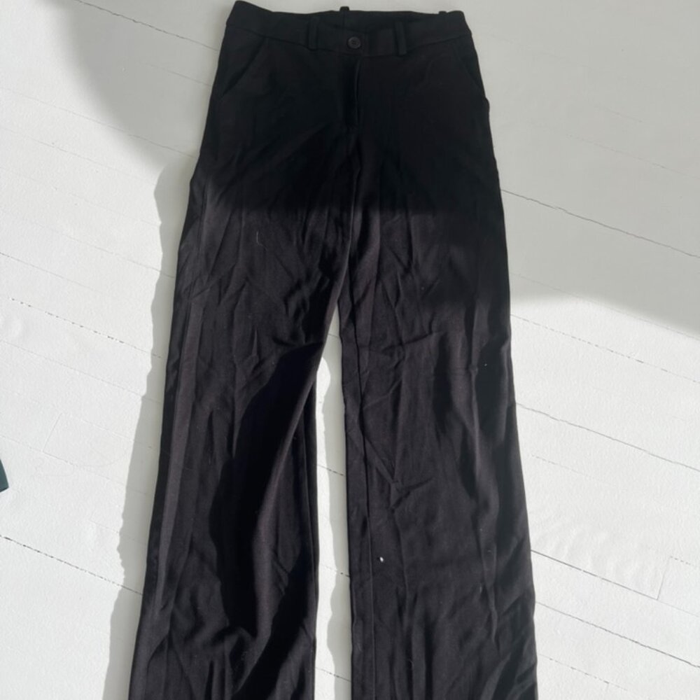 Three Dots Wide Leg Trouser Pants Black Size 2